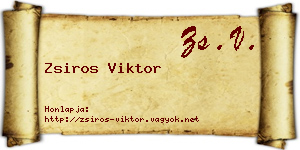 Zsiros Viktor névjegykártya